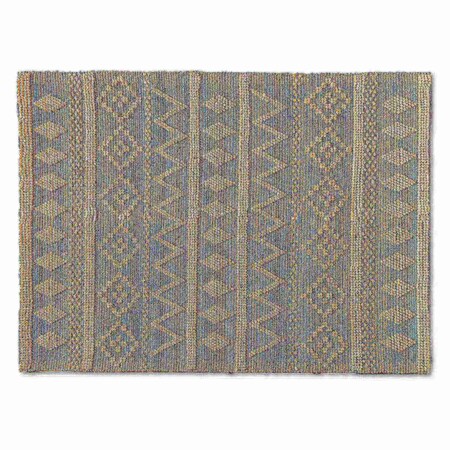 Baxton Studio Callum Modern and Contemporary Ivory and Blue Handwoven Wool Blend Area Rug 187-11859-Zoro